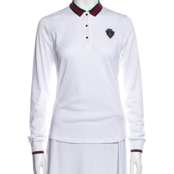 Gucci Equestrian Mock Neck Web Polo Long Sleeve Xs - Picture 1 of 10